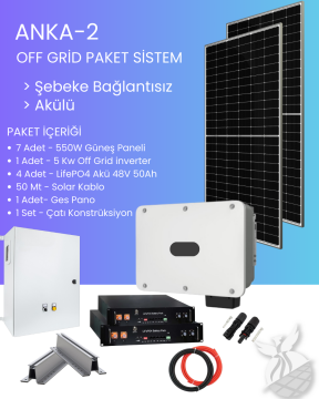 Anka-2 Off Grid Paket Sistemi - Şebeke Bağlantısız